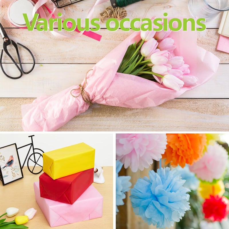 Bobobag 150 Sheets Colored Tissue Paper, 20X14 inch Christmas Tissue Paper for Gift Bags,Gold Silver Red Green Yellow White Black Gift Wrapping(25 Colors) - Image 4